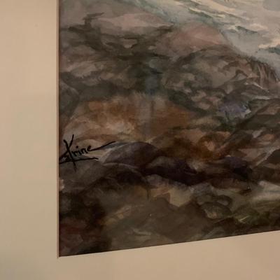 “California Stormy” by Kathi Kirchmyer, Framed Watercolor Painting (PB-HS)