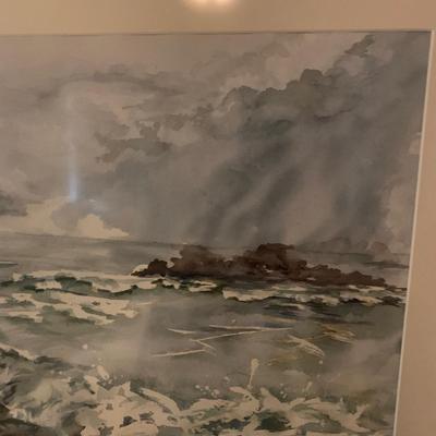 “California Stormy” by Kathi Kirchmyer, Framed Watercolor Painting (PB-HS)
