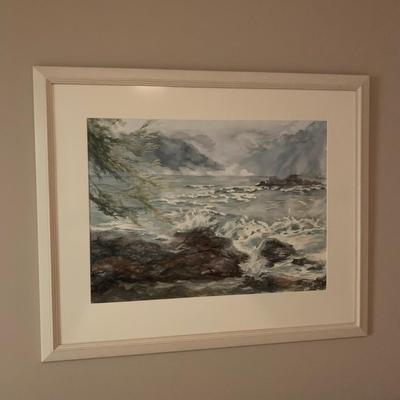 “California Stormy” by Kathi Kirchmyer, Framed Watercolor Painting (PB-HS)