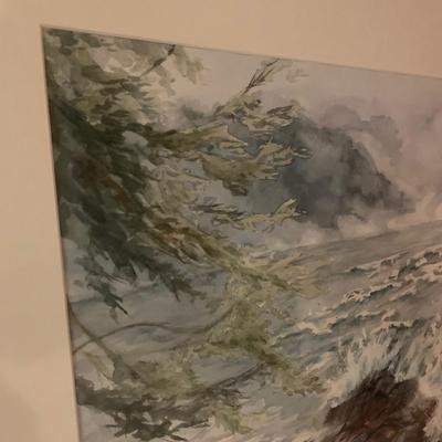 “California Stormy” by Kathi Kirchmyer, Framed Watercolor Painting (PB-HS)