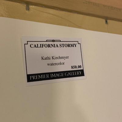 “California Stormy” by Kathi Kirchmyer, Framed Watercolor Painting (PB-HS)