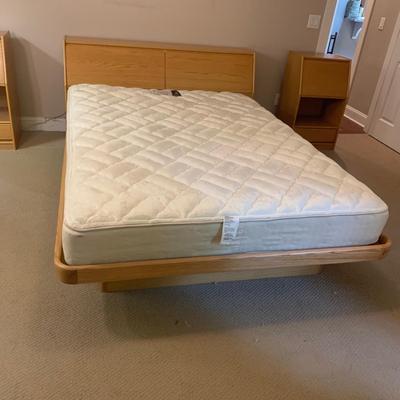 Modern Queen Platform Bed Frame, Headboard, & Nightstands with Storage (PB-HS)