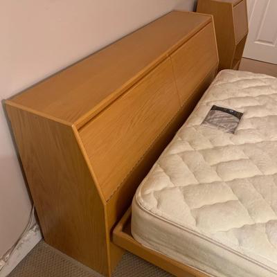 Modern Queen Platform Bed Frame, Headboard, & Nightstands with Storage (PB-HS)
