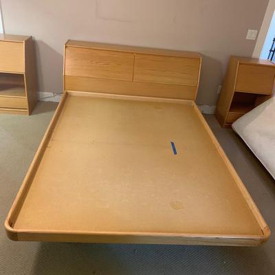 Modern Queen Platform Bed Frame, Headboard, & Nightstands with Storage (PB-HS)
