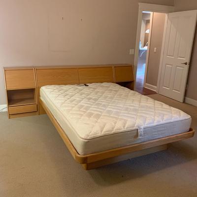 Modern Queen Platform Bed Frame, Headboard, & Nightstands with Storage (PB-HS)