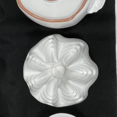 Frankoma White Covered Casserole with Warming Stand