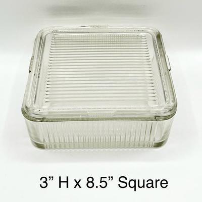 Vtg. Lidded Glass Refrigerator Dishes ~ Set Of Six (6)