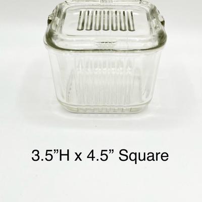 Vtg. Lidded Glass Refrigerator Dishes ~ Set Of Six (6)