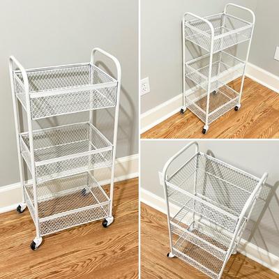 Pair (2) 3-Tier Rolling Metal Crafting Carts
