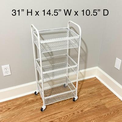 Pair (2) 3-Tier Rolling Metal Crafting Carts