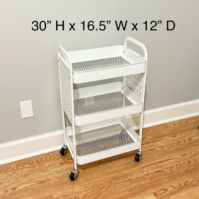 Pair (2) 3-Tier Rolling Metal Crafting Carts