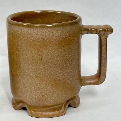 Frankoma Pottery Western Wagon Wheel Design small planter with 2 coffee mugs