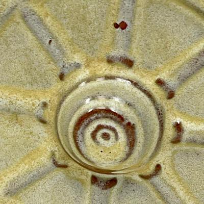 Frankoma Pottery Western Wagon Wheel Design small planter with 2 coffee mugs