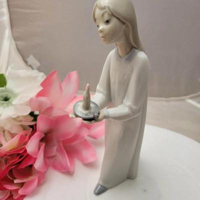 Lladro? Young Girl with Candle Porcelain Figurine