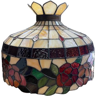 Somers Stained Glass Hanging Shade/ STAMPED ORIGINAL SOMERS/ PAPERWORK.