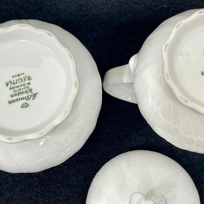 Ceramic Lidded Sugar Bowl and Creamer