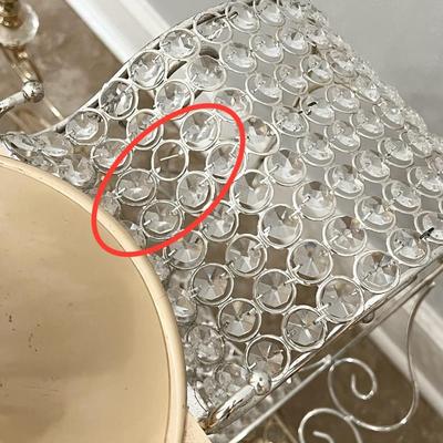 36" Metal & Crystals Cinderella Carriage Mirrored Candle Holder