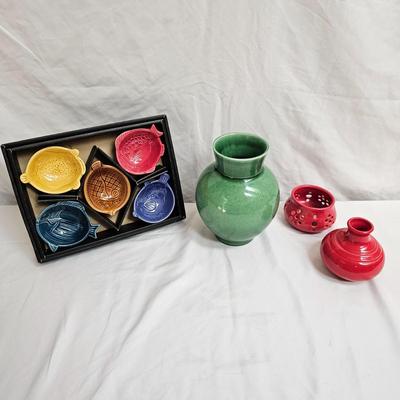 Bold Pottery Vases & Bowl Set (DR-JS)