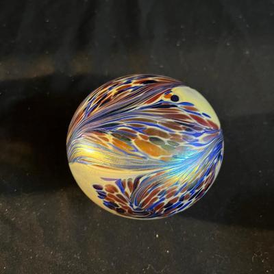 Signed Nuance Painted Glass Paperweight & More (LR-MG)