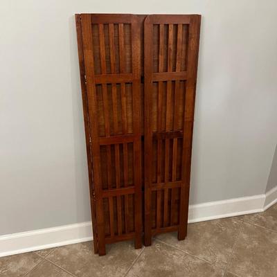 Pair (2) Wooden Mahogany Folding Shelving Units