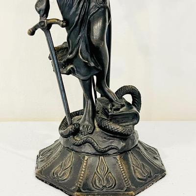 Single (1) ~ Bronze Lady Of Justice Table Lamp
