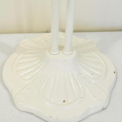 Single (1) ~ 22” Metal Base Table Lamp With Glass Tulip Lampshades