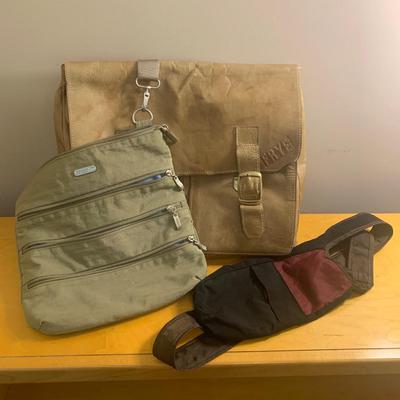 Frye Leather Satchel, Baggallini Purse, & Chico Bag Bottle Sling (PB-HS)