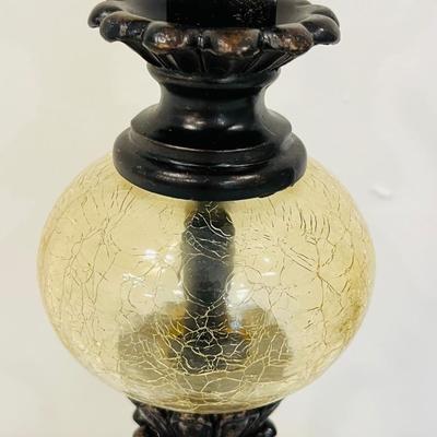 Pair (2) ~ 19” Crackled Glass Ball Table Lamps ~*Read Details