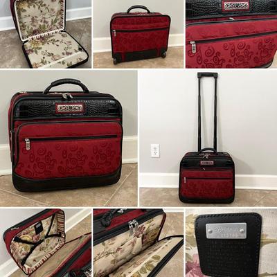 BRIGHTON ~ Three (3) Piece Red & Black Croc Luggage Set