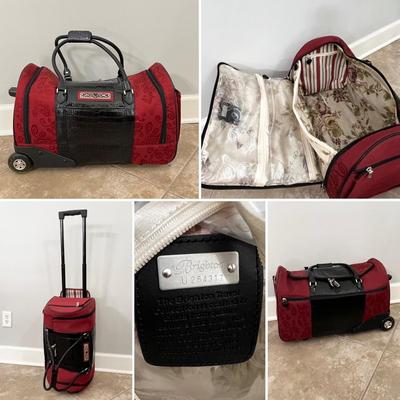 BRIGHTON ~ Three (3) Piece Red & Black Croc Luggage Set