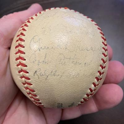 Signed Baseball Gil Hodges Hank Bauer? & More