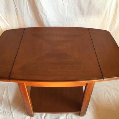 LOT 6 - Wood Side Table with Drop Leaf