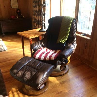 LOT 7 - Ekornes Stressless Recliner and Ottoman