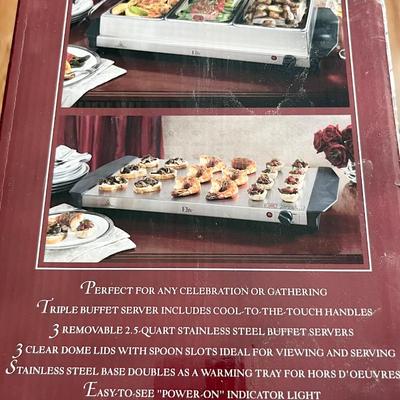 MAXI-MATIC ~ Elite Platinum ~ Triple Buffet Server & Warming Tray