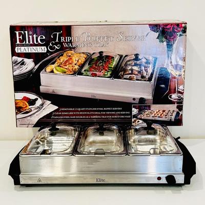 MAXI-MATIC ~ Elite Platinum ~ Triple Buffet Server & Warming Tray