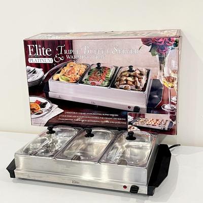 MAXI-MATIC ~ Elite Platinum ~ Triple Buffet Server & Warming Tray