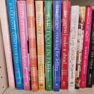 2 Shelves Loaded w Cookbooks Pasta Cooking Light Southern Living European Cooking & more