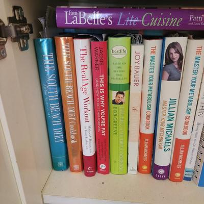 2 Shelves Lot of Cooking Books Slow Cooker, Costco Way, Paleo, and More