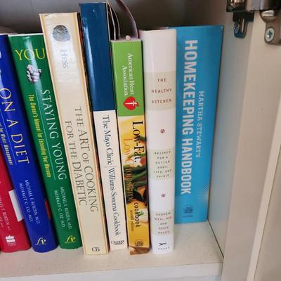2 Shelves Lot of Cooking Books Slow Cooker, Costco Way, Paleo, and More