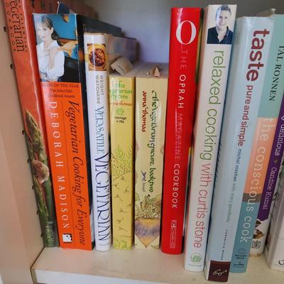 2 Shelves Lot of Cooking Books Slow Cooker, Costco Way, Paleo, and More