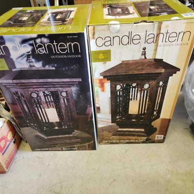 2 Candle Lanterns Solar Battery indoor Outdoor