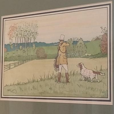 Framed Art Print Pheasant Hunter with Bird Dog by Harry Elliot