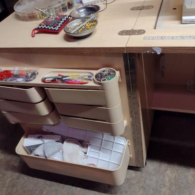 Bernina Model 1080 Sewing/Embroidery Machine with Work Cabinet and Notions