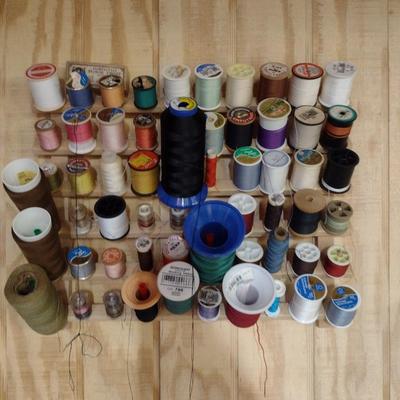 Set of Three Wood Sewing Thread Wall Spindle Racks