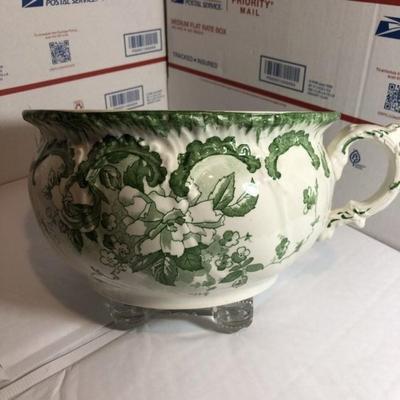Scarce Ridgway's Sandringham England Transferware Chamber Pot 9" Diameter & 5" Tall in Good Preowned Condition as...