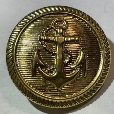 12 Naval Anchor Crest Metal Buttons for Blazers, Suits, Sport Coat, Uniform, Jackets, Etc 7/8" Diameter in New Never Used Condition.