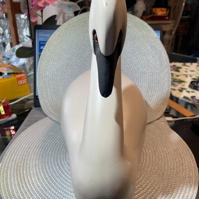 Vintage Large 16" Long Swan/Goose Decoy in Good Preowned Condition Seems Like a Hollowed-Out Center Wooden/Composite Material.