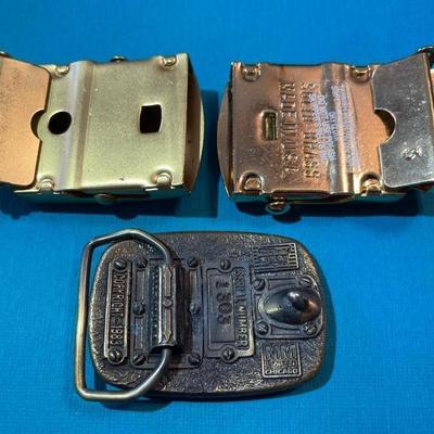 (3) Vintage Men's Belt Buckles in Good Preowned Condition as Pictured.