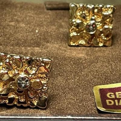 Lot of 50-Vintage Pair of 1980's Dufonte Nugget Style Real Diamond Cufflinks in Never Used Condition as Pictured. FREE Domestic...