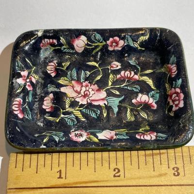 Vintage Asian Cloisonne Mini Plate Trinket Dish as Pictured.